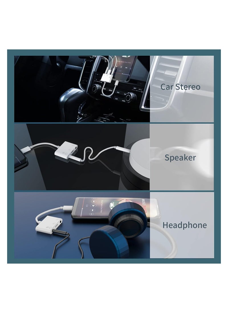 USB C to 3.5mm Audio Adapter, Charger/Headphone and AUX Port (3-in-1) Type-C ​Earbud Splitter Dongle Compatible with Samsung Apple iPhone15 Pro Max Plus/iPad 10/Air4/5/Mini6/Pro 12/HUAWEI