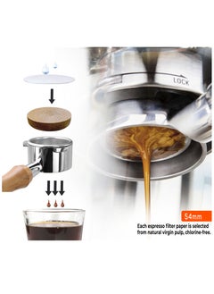 MIBRU Coffee Espresso Machine 100pcs Paper Filter Puck Screen Portafilter Paper Compatible with Breville Sage and similar 51 ,53 ,58mm Secondary Water Separation Filter Special Filter Paper 53mm  - Image 5