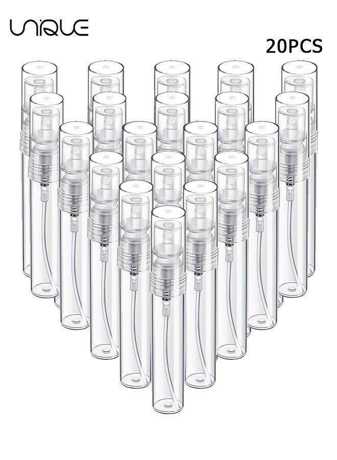 Unique Mini Spray Bottle - 20 Pack 5ml Mini Plastic Spray Bottle Empty - Fine Mist Refillable Mini Perfume Bottle - Perfume Atomizer - Small Sample Containers - Plastic Portable Travel Bottle - Clear  - Image 1
