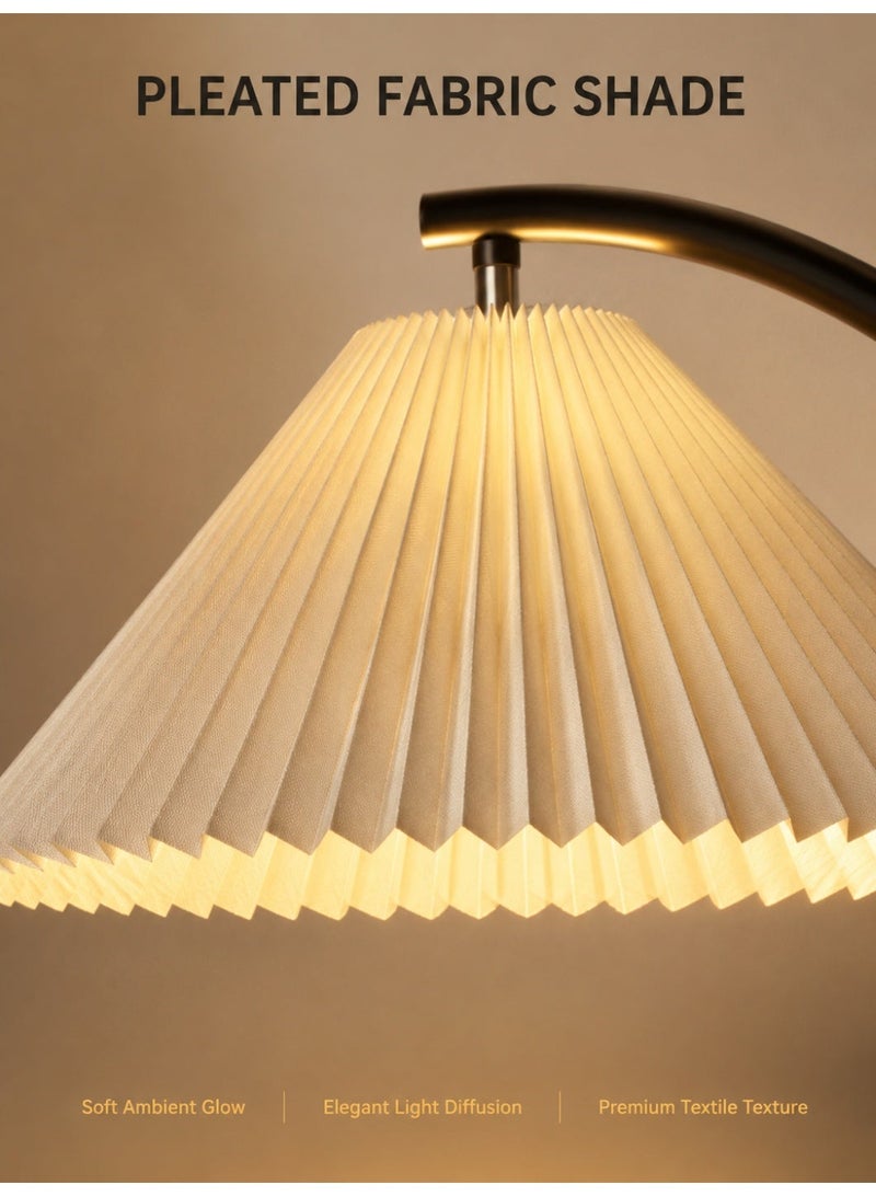 Floor lamp, modern floor lamp, living room, bedroom, bedside table lamp, Japanese style pleated ambient light, adjustable angle, three-color light change: warm light, white light, neutral light. - Image 2