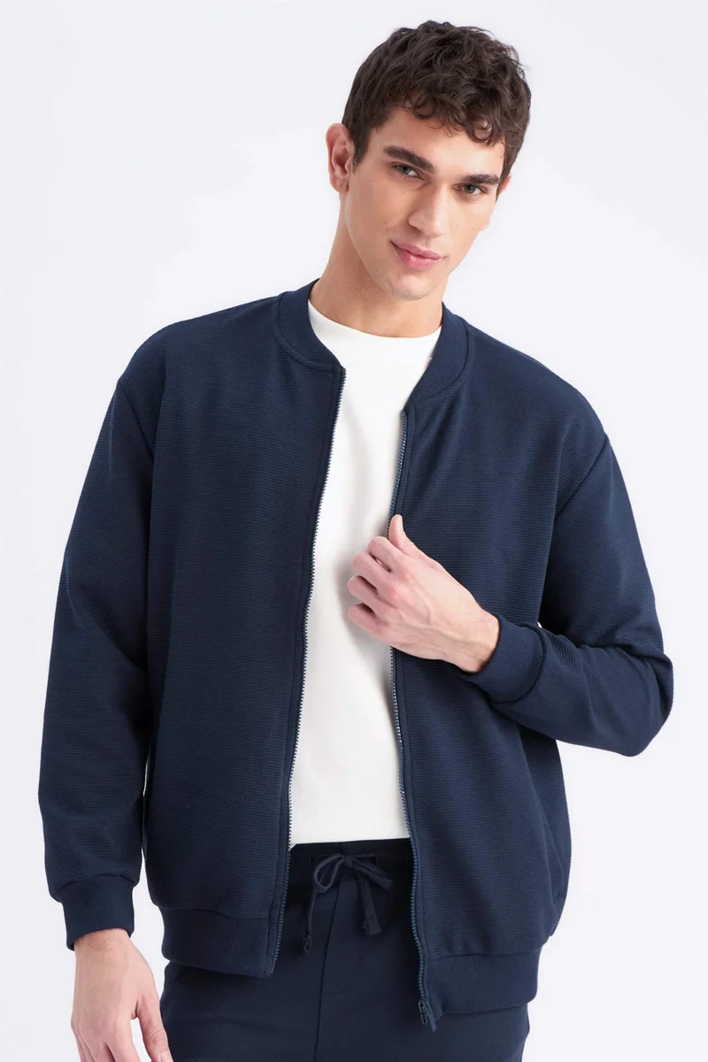 DeFacto Relax Fit College Collar Bomber Jacket