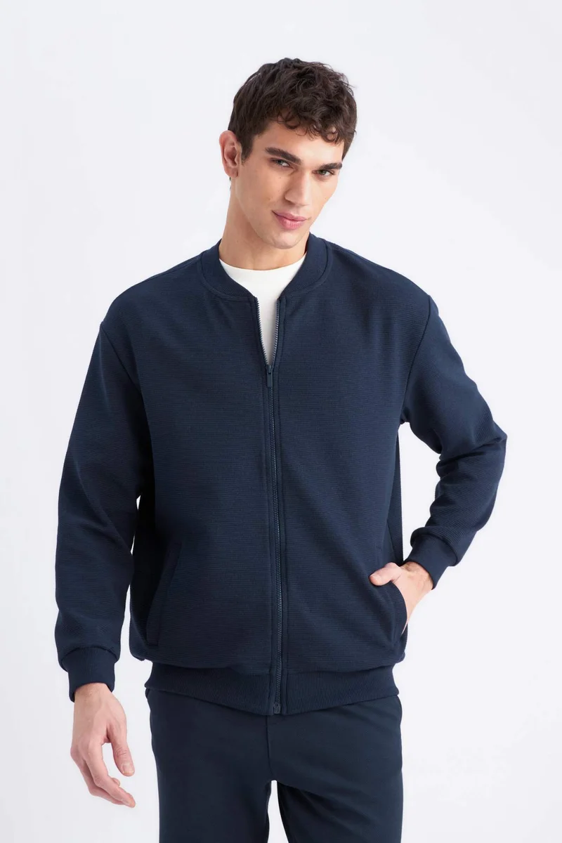 Defacto  Relax Fit College Collar Bomber Jacket for Men | Best Price UAE