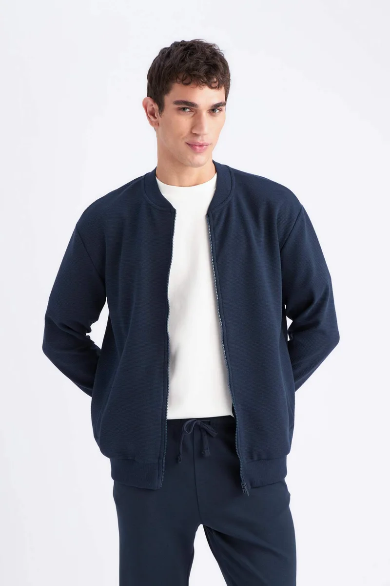 Defacto  Relax Fit College Collar Bomber Jacket for Men | Best Price UAE