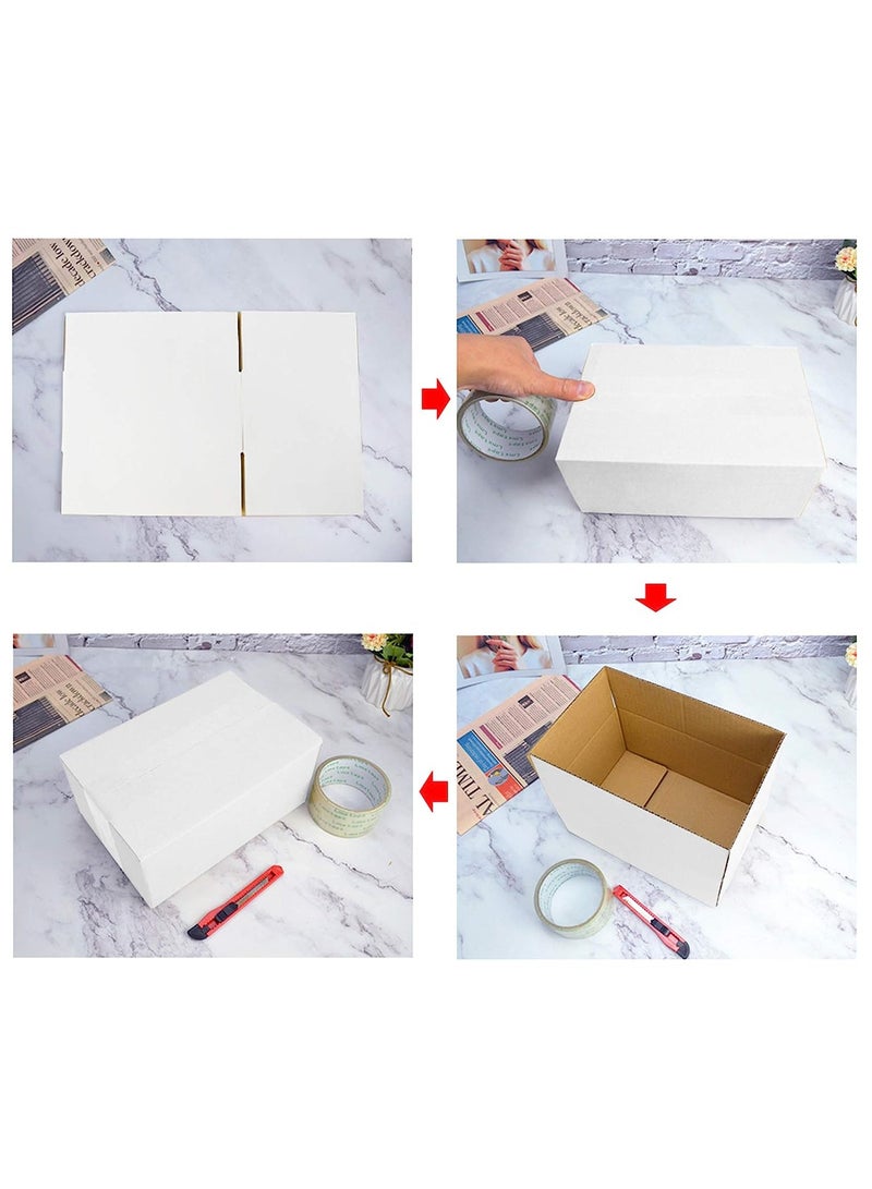 20x14x10 cm Shipping Boxes Set of 25 Small Corrugated Cardboard Box for Mailing Packing Gifts White