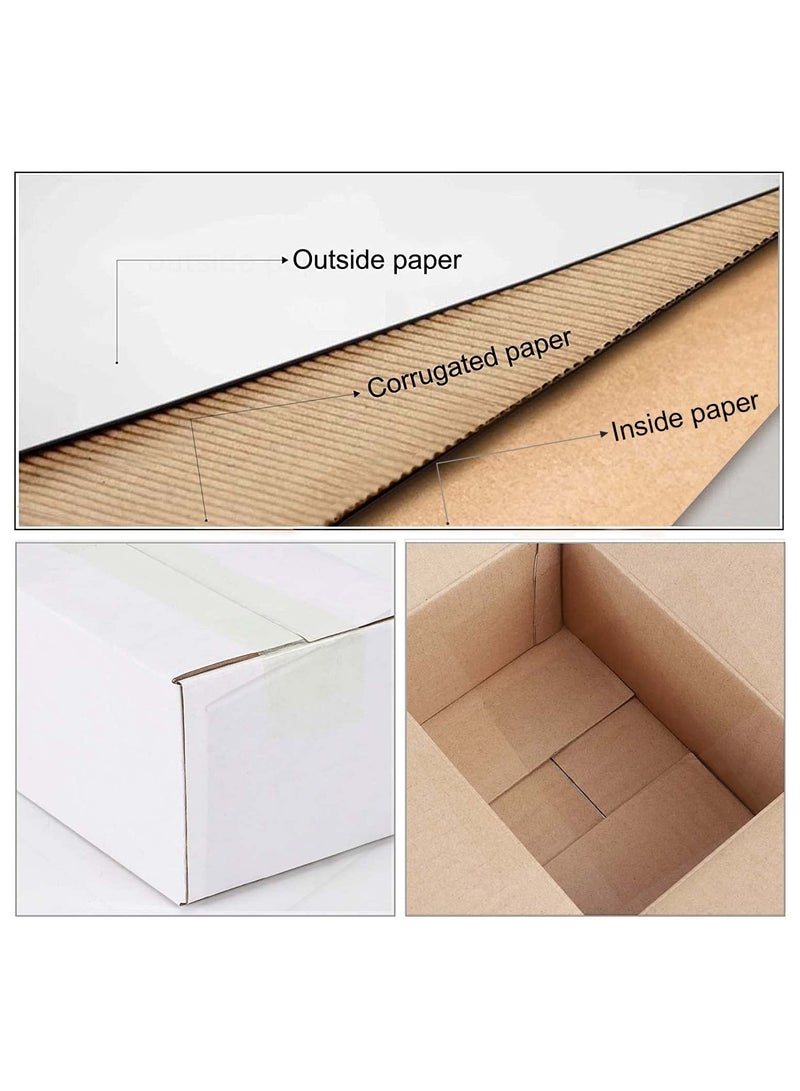 20x14x10 cm Shipping Boxes Set of 25 Small Corrugated Cardboard Box for Mailing Packing Gifts White