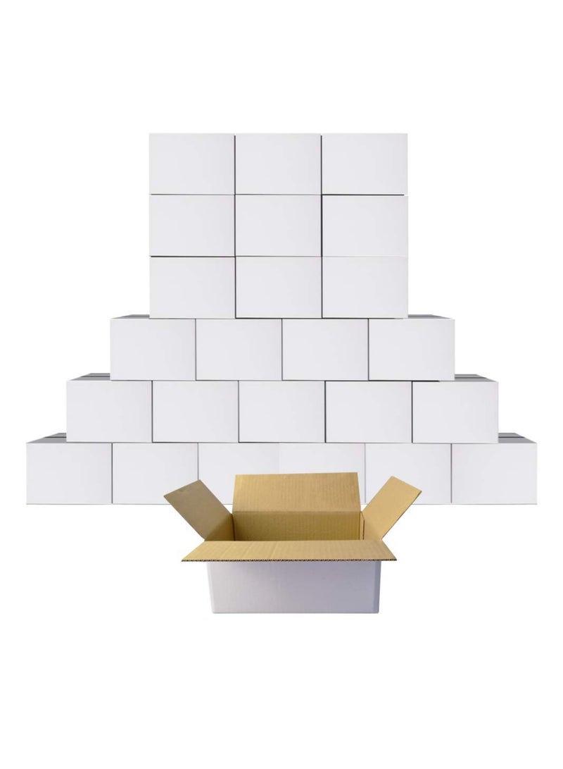 20x14x10 cm Shipping Boxes Set of 25 Small Corrugated Cardboard Box for Mailing Packing Gifts White