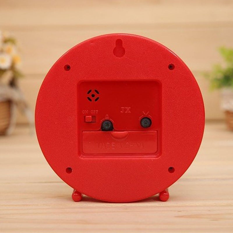 klarako Alarm Clocks NonTicking for Bedrooms, Smart Tickless AA Battery Powered Travel Alarm Clock with Nightlight, Silent No Ticking Bedside Clock Red, 5 Inch Diameter - Image 4