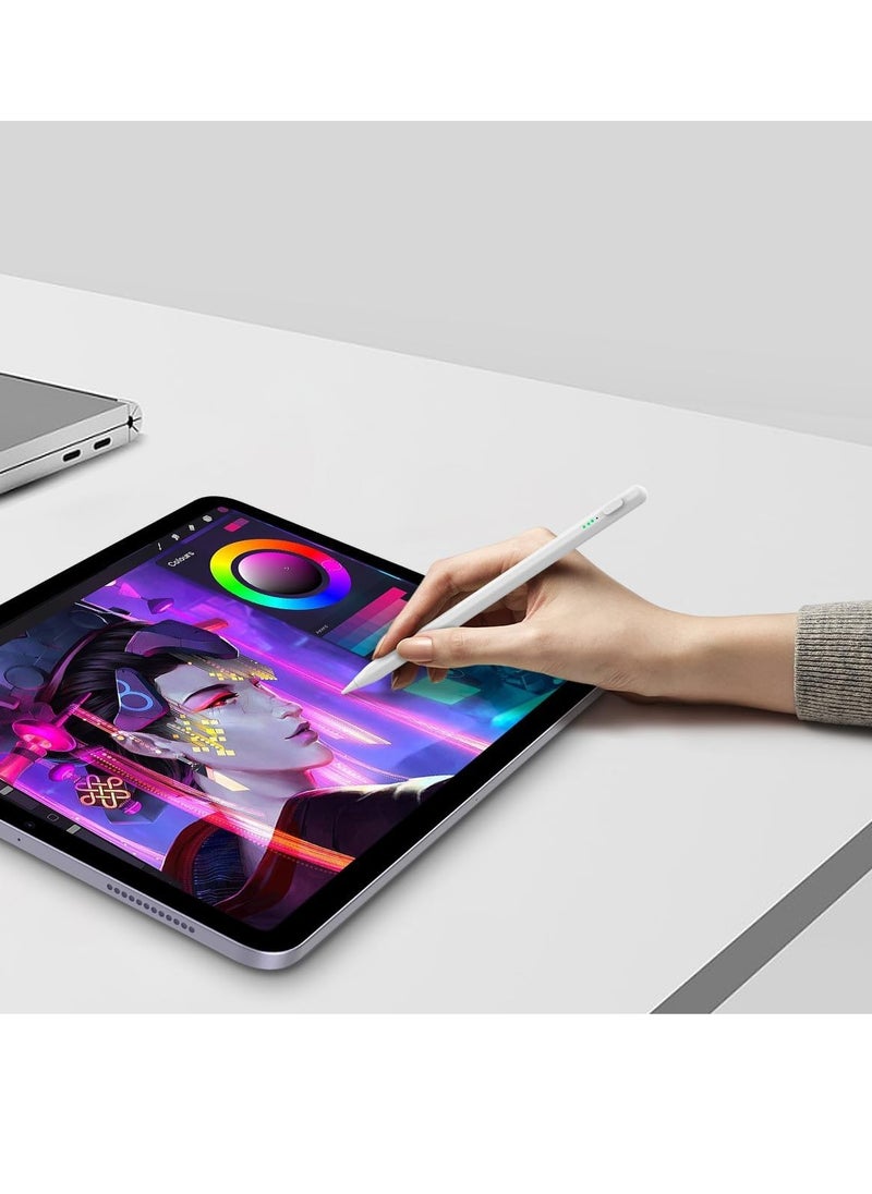 Generic - Touch Pen with Palm Rejection and Tilt Sensitivity for Apple iPad 2018 and Later, Compatible with iPad 6th to 10th Gen, Pro 11/12.9 (3rd to 5th Gen), Air 4/5, Mini 6, Precision for Writing and Drawing, White - Image 1