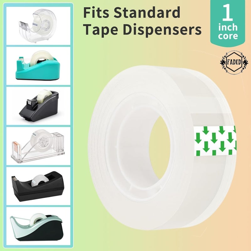 Faded Transparent Tape Refills – 25mm Wide Clear Glossy Adhesive Tape, 33 Meter Each Roll, All-Purpose Stationery Tape for Office, School, Home, Gift Wrapping, and Everyday Use (6 Rolls) - Image 3