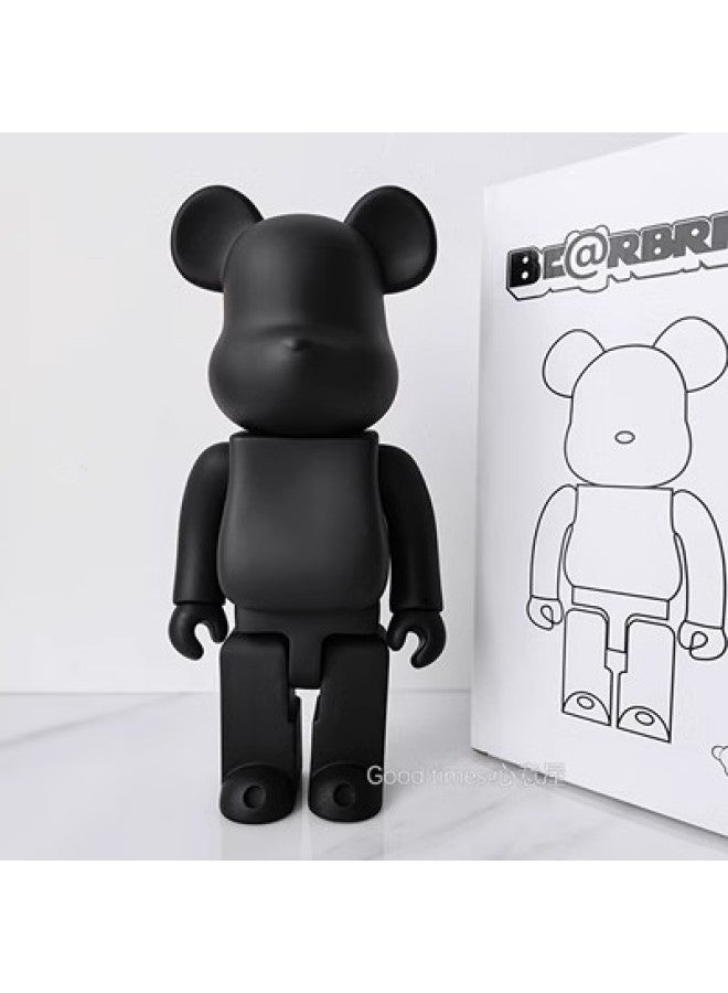 Hundred Bearbricck Vinyl Violence Bear Ornaments Building Blocks Bear Fluid Bear Toy Hand Doll 400%-Color:Solid Black  - Image 1