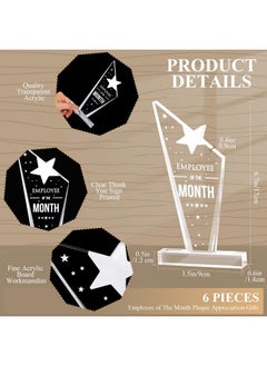 6 Pcs Employee Of The Month Plaque Teacher Appreciation Gifts For Nurses Coworkers Acrylic Plaque Award Keepsake Reward For Graduation Employee Colleague Volunteer Office - pzsku/ZA3018186497B125F7D34Z/45/_/1722074949/5d016941-d553-48e1-bb35-f70c899aa94b