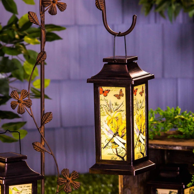 Topadorn Outdoor Hanging Solar Lantern Decoration, Waterproof Vintage Dragonfly Lantern for Outdoor Garden, Patio, Lawn & Pathway DÃ©cor Solar Lights - Image 1