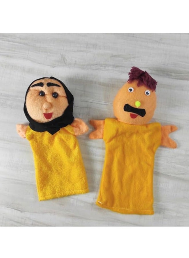 Hand Puppets for Kids Storytelling, Theater Puppet, School Puppet, Teaching Speech with Different Characters, Made of High Quality Materials (Man and Wife) - Image 1