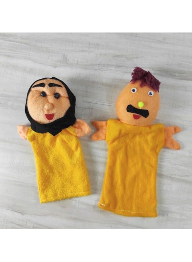 Hand Puppets for Kids Storytelling, Theater Puppet, School Puppet, Teaching Speech with Different Characters, Made of High Quality Materials (Man and Wife) - Image 2