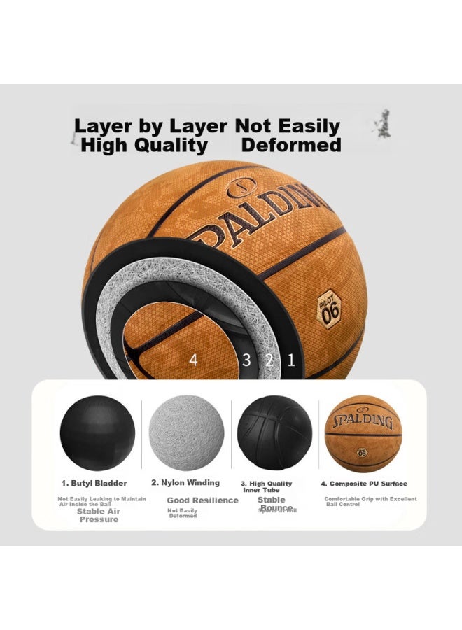 سبالدينج Spalding Spalding Pilot 06 امتصاص الرطوبة داخلية/خارجية مقاس 7 كرة سلة 77-739y - Image 3