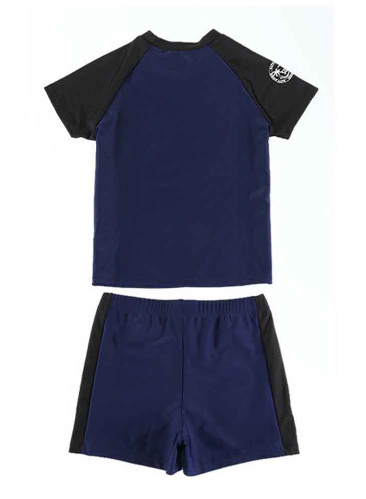Loquat Boys Quick Dry Split Swimsuits Set Short Sleeve Swim Shirts ,Swim Trunks 2 Piece Swim Set - Image 2