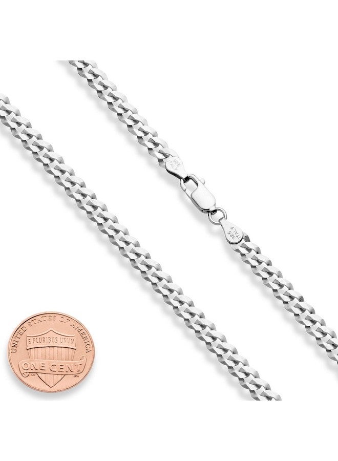 Miabella Solid 925 Sterling Silver Italian 5mm Diamond Cut Cuban Link Curb Chain Necklace for Women Men, Made in Italy (20 Inches) - Image 1