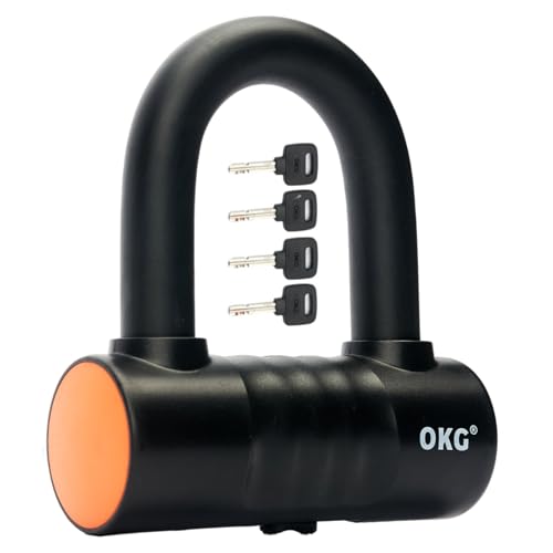 OKG Small U Lock - 4 Keys, Heavy Duty 18mm Hardened Alloy Steel Shackle - Anti-Cut/Anti-Pry Security Chain Lock for Motorcycle, E-Bike, Trailer (No Security Chain) - Image 1