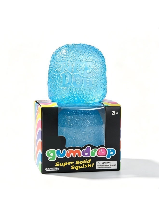 Needoh GUMDROP - Blue Stress Relief Squeeze Fidget Toy, Soft Squishy Sensory Stress Ball for Kids & Adults, Anxiety Relief Tactile Fidget Toy - Image 1