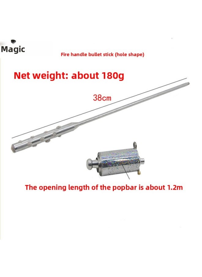 Five-prong Torch Stick Silver Color Lingering Hole Flame Stick Stage Magic Props-Color:Black Hole  - Image 3