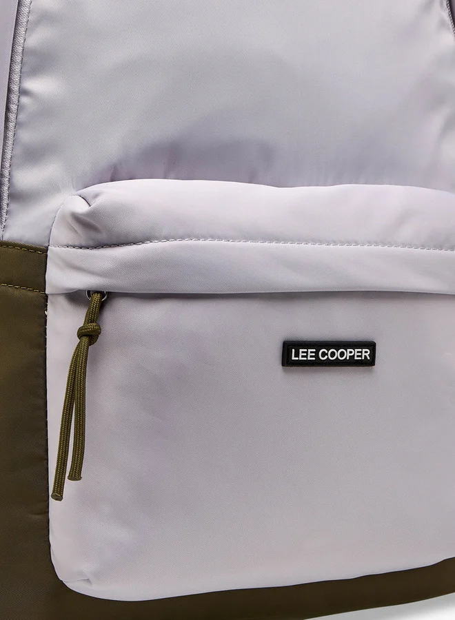 Lee Cooper Colourblock Backpack with Adjustable Shoulder Straps and Zip Closure - 15x30x40 cm