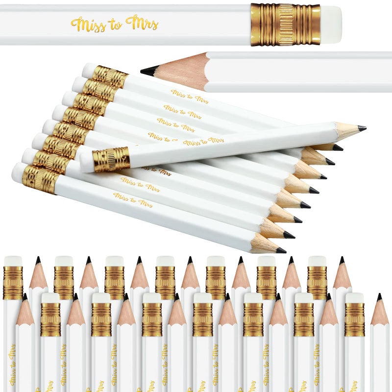 Chinco 72 Pieces Bridal Shower Game Pencils Wedding Pencils Pre Sharpened Mini Short 4 Inch Game Bridal for Wedding Shower Favors Presents Gifts Golf Classroom SchoolNovel - Image 2