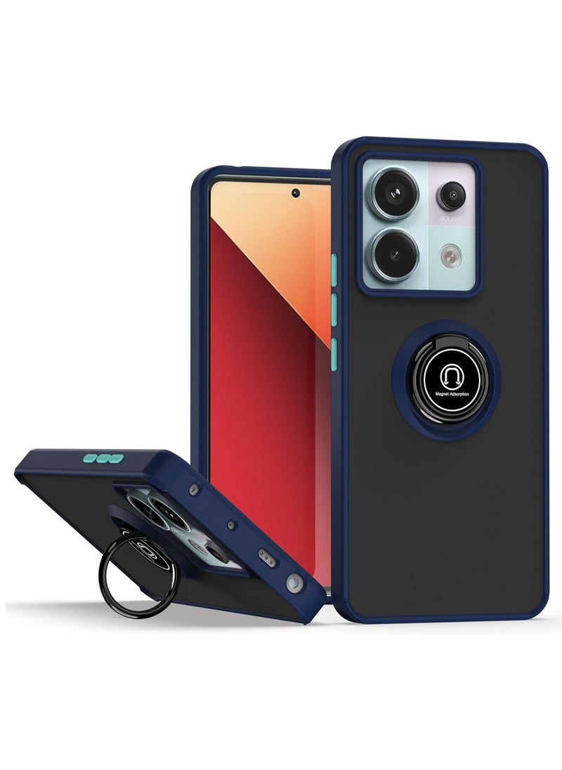 Case For Xiaomi Redmi Note 13 Pro 5G Rotational Metal Ring Grip Kickstand Cover Magnetic Car Mount Holder Case Shockproof TPU Bumper for Redmi Note 13 Pro 5G  - Image 1