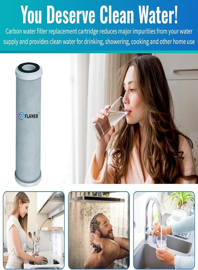 Flaner 10 Inch Activated Carbon Filter CTO Sediment Water Filter Cartridge for Open Under Sink and Commercial Ro Water Purifier (Pack of 2) - Image 5