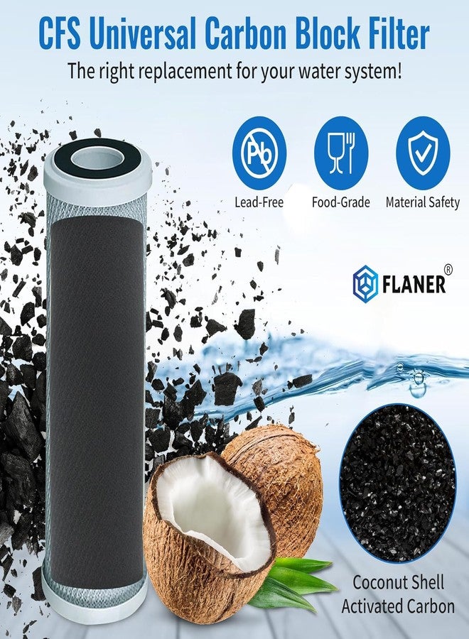 Flaner 10 Inch Activated Carbon Filter CTO Sediment Water Filter Cartridge for Open Under Sink and Commercial Ro Water Purifier (Pack of 2) - Image 2