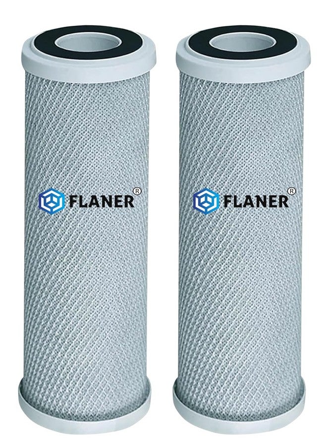 Flaner 10 Inch Activated Carbon Filter CTO Sediment Water Filter Cartridge for Open Under Sink and Commercial Ro Water Purifier (Pack of 2) - Image 1