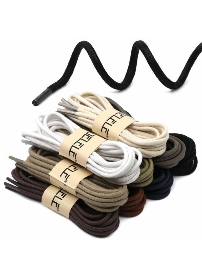 DELELE 2 Pair 39 inch Black Round Waxed Oxford Shoe Laces for Dress Shoes and Boots - Image 4