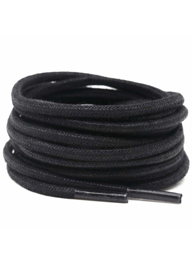 DELELE 2 Pair 39 inch Black Round Waxed Oxford Shoe Laces for Dress Shoes and Boots - Image 3