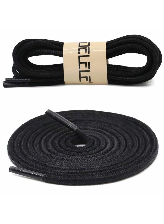 DELELE 2 Pair 39 inch Black Round Waxed Oxford Shoe Laces for Dress Shoes and Boots - Image 2