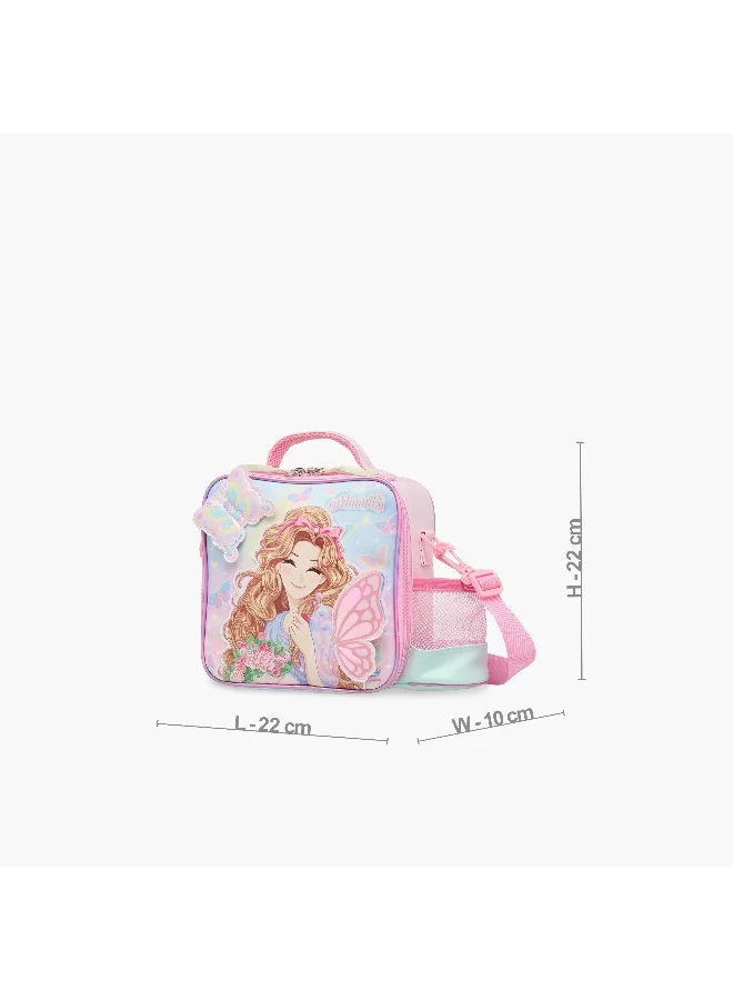 Minmie Minmie My Butterfly- Lunch Bag-With Handle & Strap-Printed-Rectangle (Pvc) Pastel Pink \ 22x10x22