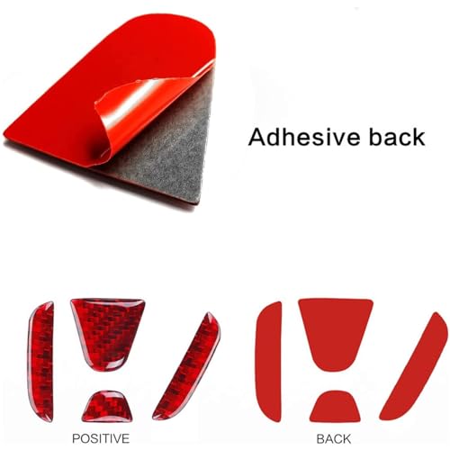 LANZMYAN Compatible with Car Rear Tailgate Emblem Logo Trim Accessories Carbon Fiber Emblem Badge Decal Cover Sticker for Honda Accord 10th Gen 2018-2024,Red - Image 5