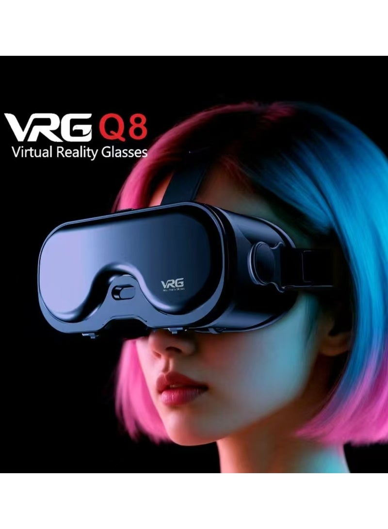 general VR Goggles VRG Q8 3D Virtual Reality VR Glasses, Blue Light Protection for Movies & Video Games Compatible with iOS & Android Smartphone within 5-7inch Screen Phone Eye Protected Soft & Comfortable Adjustable Distance Big Screen/ 3D Effect + Immersion /Full-Screen Vision, Full Screen, No Borders/ Immersive Games - Image 3