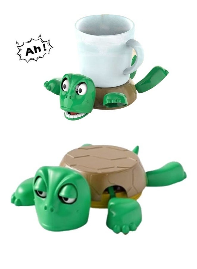 Turtle Coaster Funny Turtle Cup Holder with Surprise Expression - Plastic Drink Pads Expressive Eyes and Raised Limbs for Home Bar Office  - Image 1