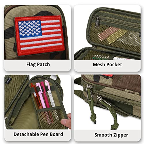 ATRIPACK Pencil Case Big Capacity High Large Storage Tactical Small Tool Pouch Bag Marker Pen Case Stationery Bag Travel Holder School College Office Organizer for Kids Men Women Adult Teens (Camo Green) - Image 5