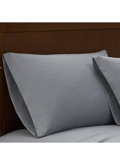 London Fog London Fog – Garment Wash Solid Twin XL 4 Piece Sheet and Pillowcase Set – Soft Microfiber Fabric – Grey  - Image 4
