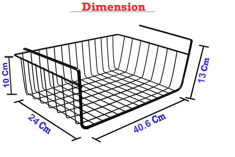 Go Hooked Go Hooked Undershelf Basket 16 Inch undershelf | large undershelf | undershelf organizer for kitchen | undershelf drawer for Maximum Storage Efficiency Kitchen and Pantry for Home and Office (Black)  - Image 4