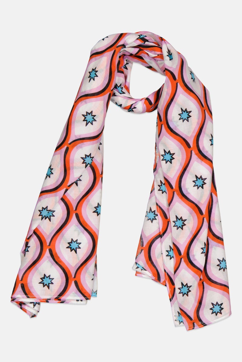 promod Women Allover Print Scarves, Multicolor - Image 1