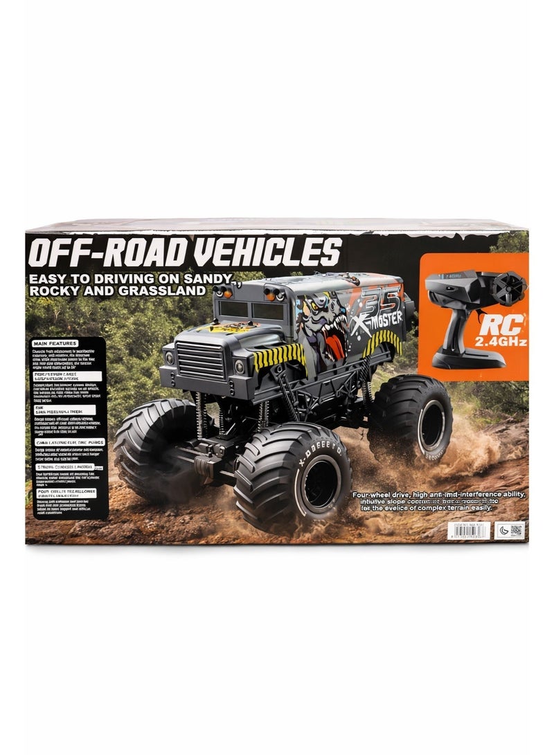 Toys RC Off-Road Monster Truck 1:8 Scale, 2.4GHz Remote Control Climbing Car with Extreme Suspension Power and Big Wheels - Image 1