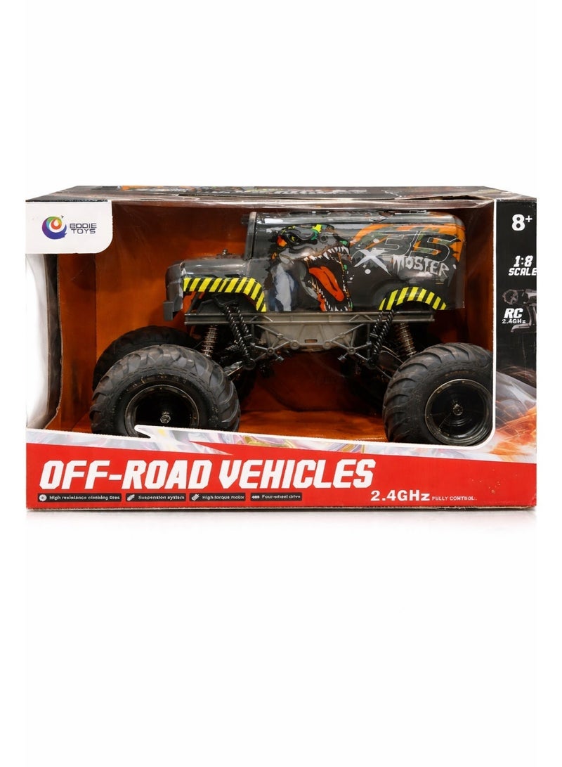 Toys RC Off-Road Monster Truck 1:8 Scale, 2.4GHz Remote Control Climbing Car with Extreme Suspension Power and Big Wheels - Image 3