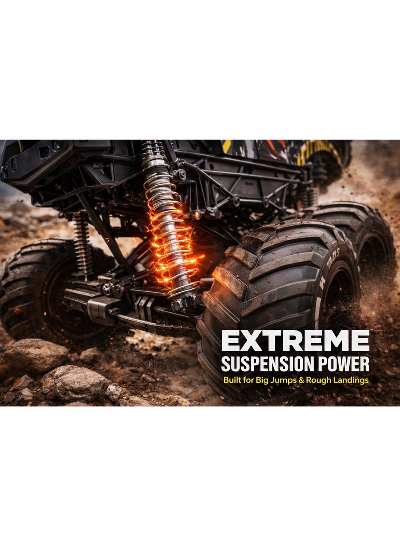 Toys RC Off-Road Monster Truck 1:8 Scale, 2.4GHz Remote Control Climbing Car with Extreme Suspension Power and Big Wheels - Image 5
