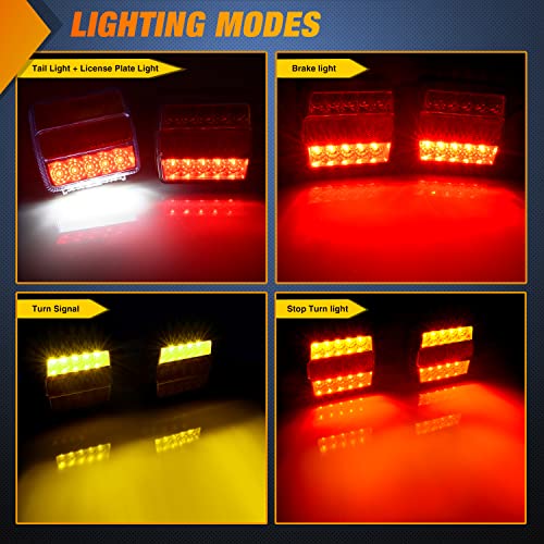 Nilight مجموعة أضواء سحب مقطورة LED مغناطيسية من نيللايت مع كابل بطول 24 قدم وموصل 7 دبابيس لأضواء التوقف والانعطاف واللوحة على شاحنات RV وبيك أب وقوارب بحرية (نظام 5 أسلاك) - Image 3