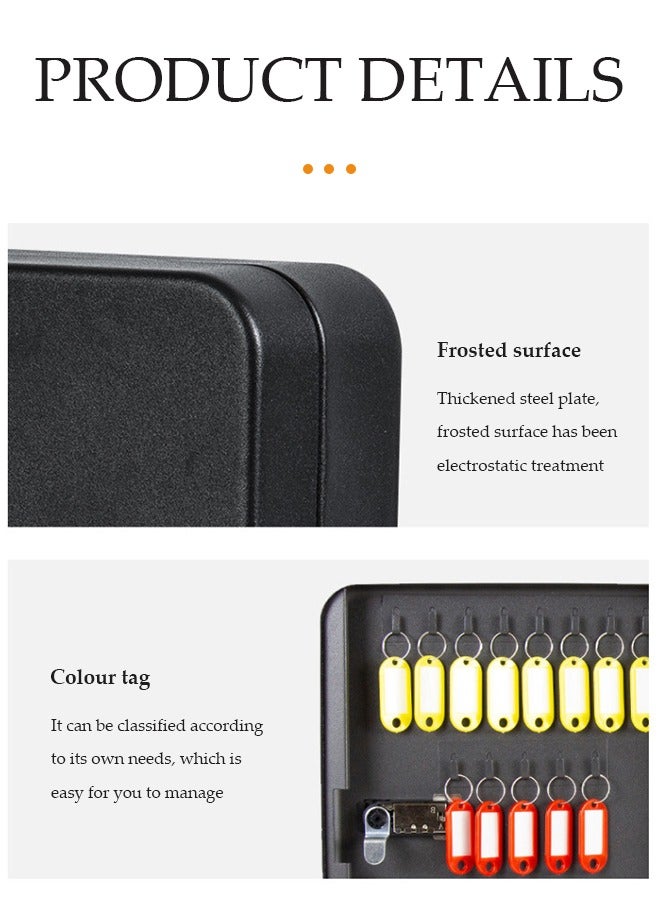 DUNISO Key Storage Lock Box, Steel Key Security Cabinet Box, Key Management Wall Mount with Key Lock, Storage Key Lock Box - Image 4
