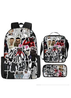 Generic Strange large capacity backpack for primary and secondary school students, shoulder bag, pencil case, backpack, men's and women's three piece set  - Image 1