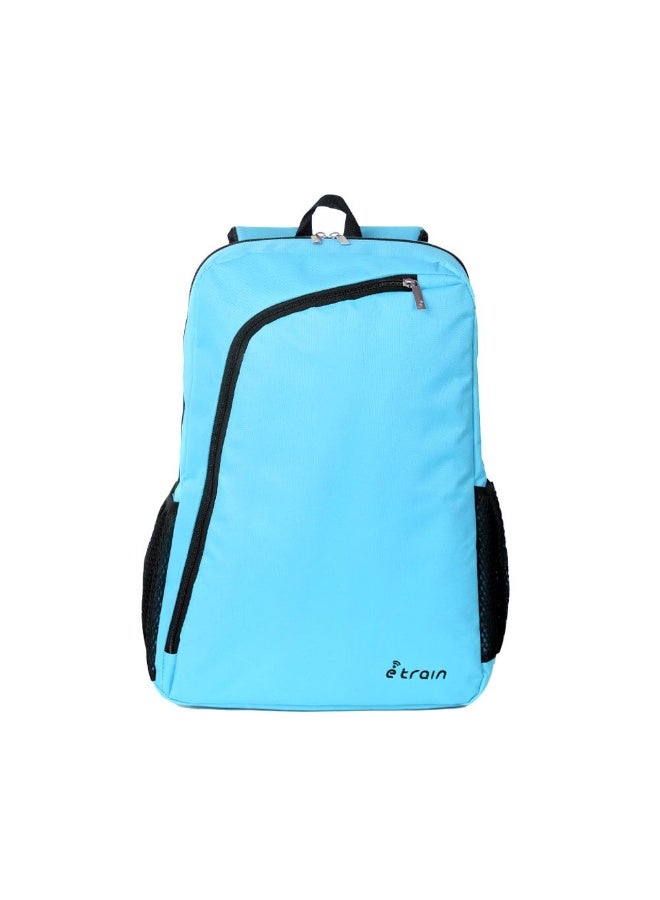Etrain Backpack Bag Fit Up to 15.6  Made by High Quality Nylon Material with Zipper Puller. Padded Laptop Compartment with Safety Straps to avoid Sliding, with Pens and mouse Holders BLUE - Image 2
