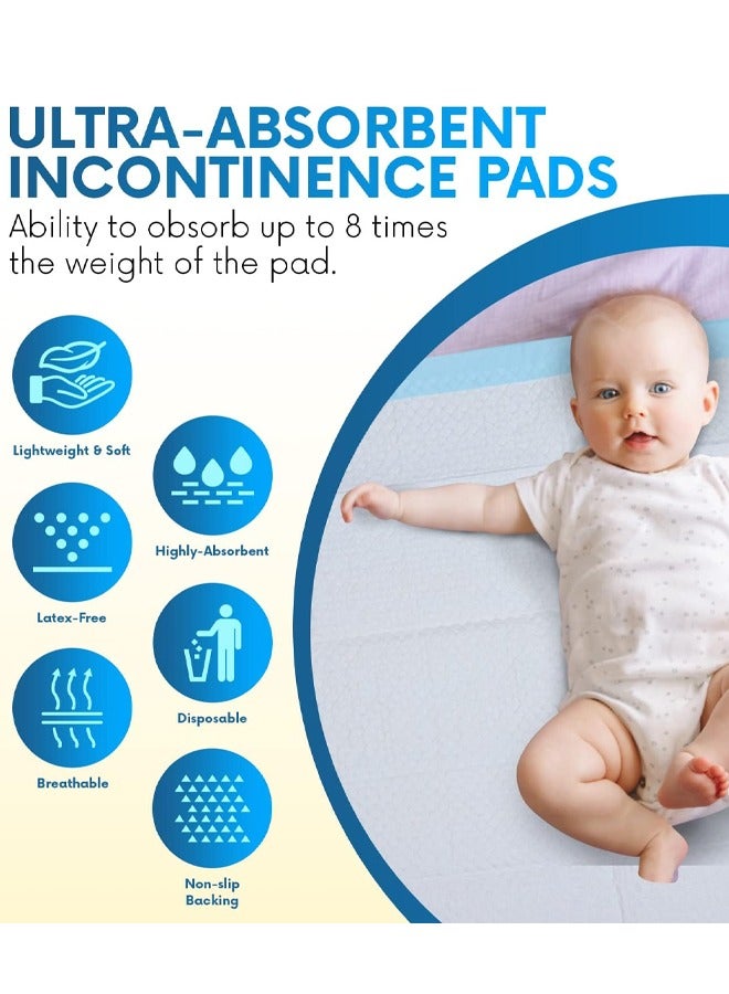 Optico Disposable Changing Pads Baby Disposable Underpads Waterproof Diaper Changing Pad Baby Disposable Underpad Incontinence Changing Pad Baby Diapers Newborn Pads Soft Breathable Waterproof Leak Proof Quick Absorb - Image 5