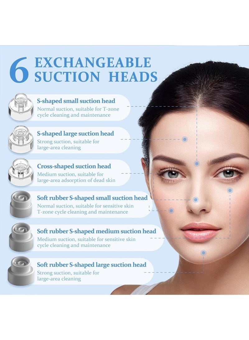 مزيل الرؤوس السوداء، منظف المسام والوجه، أداة تنظيف بالضوء الأزرق قابلة لإعادة الشحن عبر USB مع 3 أوضاع و6 مجسات، - Image 3